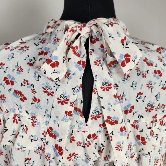 VERONICA BEARD Howell Floral-Print Silk Ruffle Top